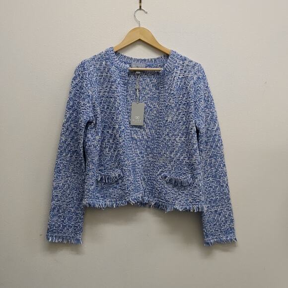 NWT pure collection textured knitted cardigan blue size 12 - Picture 2 of 6